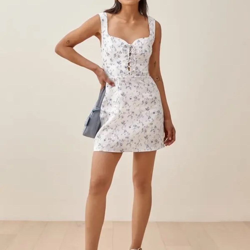 Reformation Elettra linen mini dress